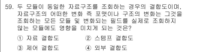 정보처리산업기사 2015년 59번 - 정답과 핵심 포인트를 검수 중인 기출문제