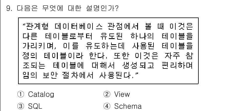 정보처리산업기사 2015년 9번 - 정답과 핵심 포인트를 검수 중인 기출문제