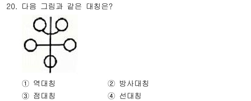 컴퓨터그래픽스기능사 2015년 20번 - 주어진 그림은 특정한 형태의 구조를 가진 도형입니다. 각 대칭의 정의에 ... 에 관한 핵심 기출문제