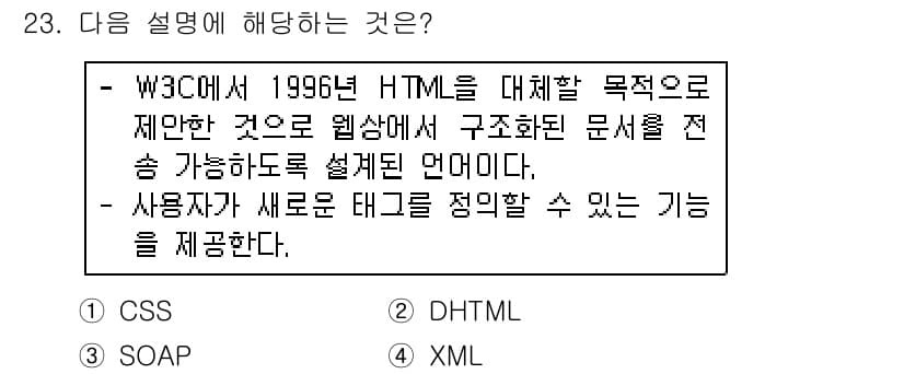 웹디자인개발기능사 2015년 23번 - 정답과 핵심 포인트를 검수 중인 기출문제