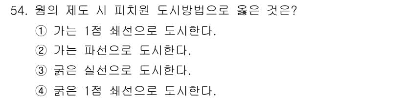 전산응용기계제도기능사 2015년 54번 - 정답과 핵심 포인트를 검수 중인 기출문제