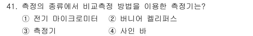 컴퓨터응용선반기능사 2015년 41번 - 비교측정 방법을 이용한 측정기는 일반적으로 둘 이상의 기준을 비교하여 측... 에 관한 핵심 기출문제