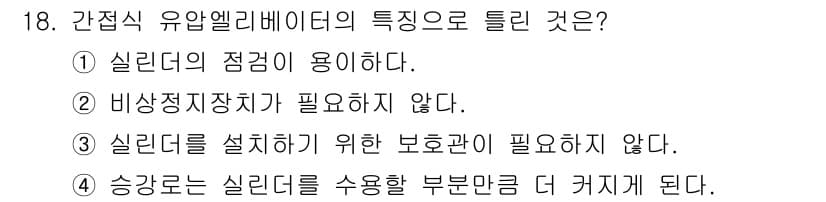 승강기기능사 2015년 18번 - 정답과 핵심 포인트를 검수 중인 기출문제
