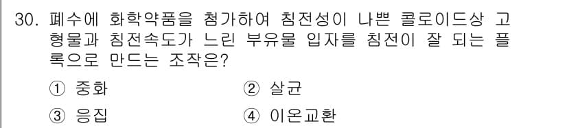 환경기능사 2015년 30번 - 정답과 핵심 포인트를 검수 중인 기출문제