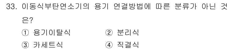 가스기능사 2015년 33번 - 정답과 핵심 포인트를 검수 중인 기출문제