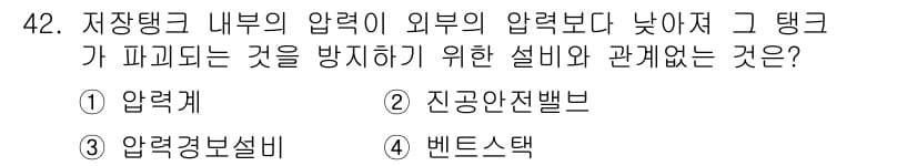 가스기능사 2015년 42번 - 정답과 핵심 포인트를 검수 중인 기출문제