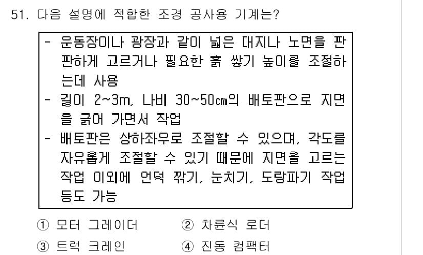 조경기능사 2016년 51번 - 정답과 핵심 포인트를 검수 중인 기출문제