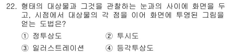 컴퓨터그래픽스기능사 2016년 22번 - 정답과 핵심 포인트를 검수 중인 기출문제