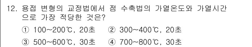 특수용접기능사 2016년 12번 - 정답과 핵심 포인트를 검수 중인 기출문제