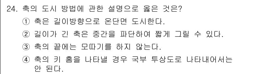 컴퓨터응용선반기능사 2016년 24번 - . 

축의 키 홀을 내다낼 경우 구부 투상도는 나타낼 수 없다. 이는 ... 에 관한 핵심 기출문제