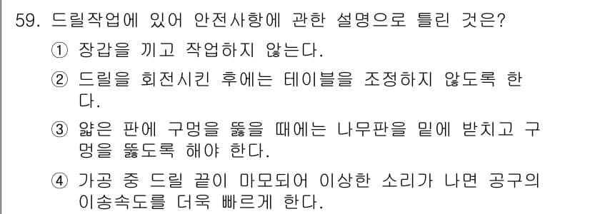 컴퓨터응용선반기능사 2016년 59번 - 정답과 핵심 포인트를 검수 중인 기출문제