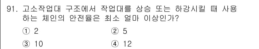 산업안전산업기사 2015년 91번 - 정답과 핵심 포인트를 검수 중인 기출문제