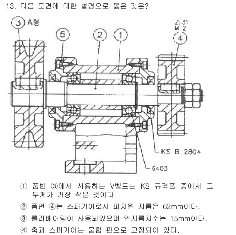 생산자동화기능사 2015년 13번 - 정답과 핵심 포인트를 검수 중인 기출문제