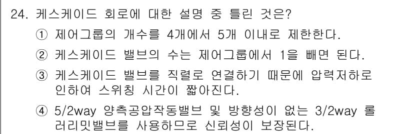 생산자동화기능사 2016년 24번 - 정답과 핵심 포인트를 검수 중인 기출문제