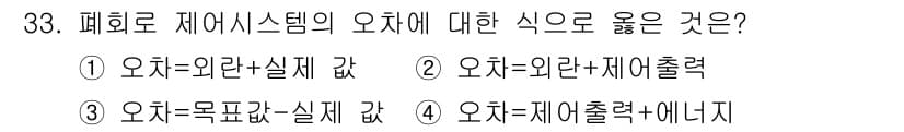 생산자동화기능사 2016년 33번 - 폐로도 제어 시스템에서 '목표값'은 시스템이 도달해야 하는 값이며, '실... 에 관한 핵심 기출문제