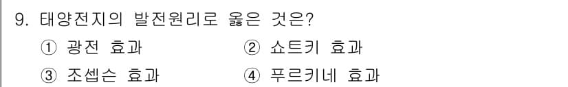 신재생에너지발전설비기능사 2015년 9번 - 정답과 핵심 포인트를 검수 중인 기출문제