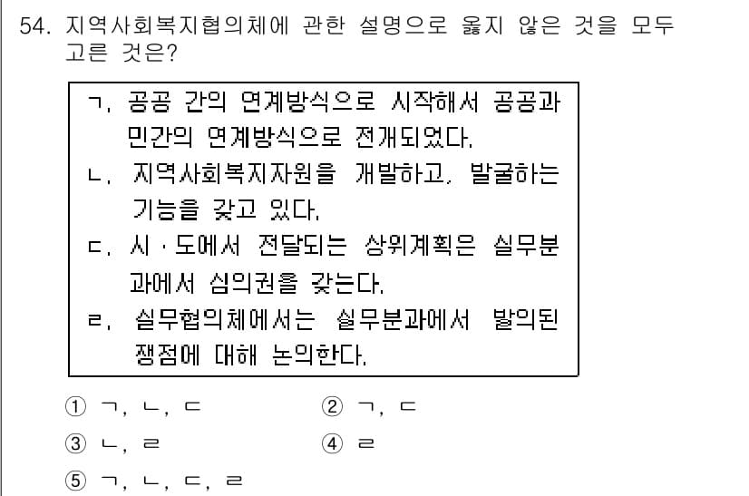 사회복지사_1급(2교시)(구) 2015년 54번 - 정답과 핵심 포인트를 검수 중인 기출문제