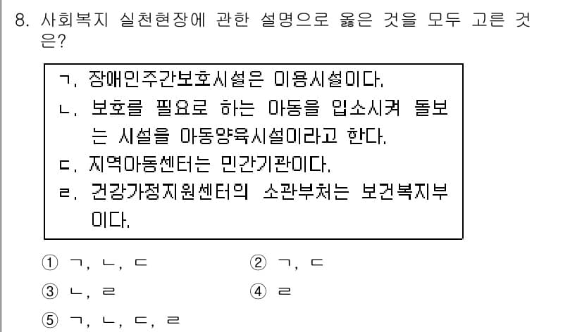 사회복지사_1급(2교시)(구) 2015년 8번 - 정답과 핵심 포인트를 검수 중인 기출문제