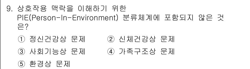 사회복지사_1급(2교시)(구) 2015년 9번 - 정답과 핵심 포인트를 검수 중인 기출문제