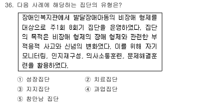 사회복지사_1급(2교시) 2015년 36번 - 정답과 핵심 포인트를 검수 중인 기출문제