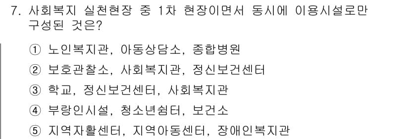 사회복지사_1급(2교시) 2015년 7번 - 정답과 핵심 포인트를 검수 중인 기출문제