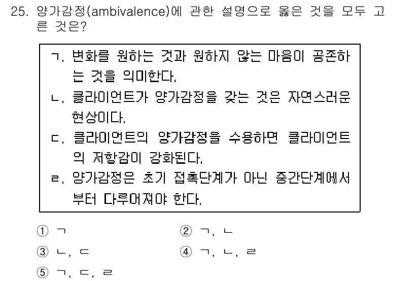 사회복지사_1급(2교시)(구) 2017년 25번 - 정답과 핵심 포인트를 검수 중인 기출문제
