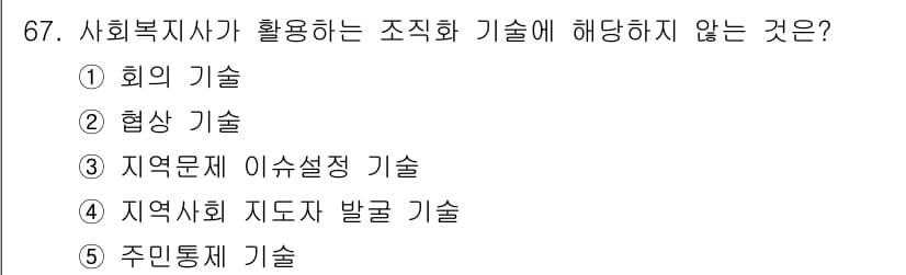 사회복지사_1급(2교시) 2017년 67번 - 정답과 핵심 포인트를 검수 중인 기출문제