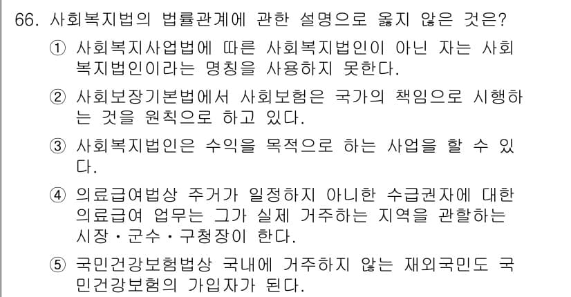 사회복지사_1급(3교시)(구) 2015년 66번 - 정답과 핵심 포인트를 검수 중인 기출문제