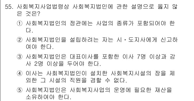 사회복지사_1급(3교시) 2015년 55번 - 정답과 핵심 포인트를 검수 중인 기출문제