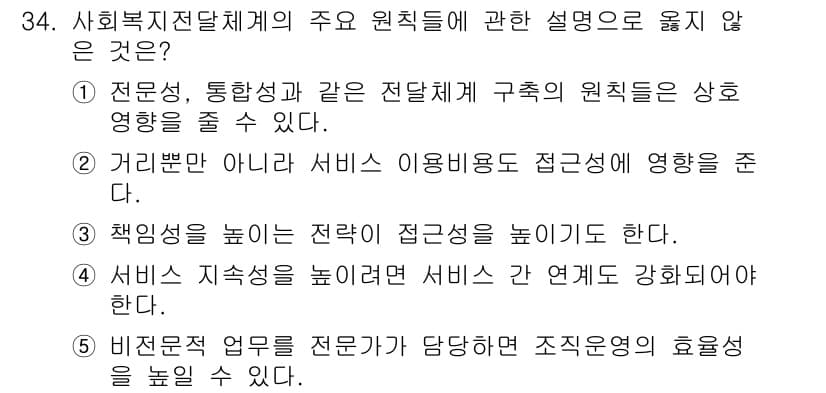 사회복지사_1급(3교시)(구) 2016년 34번 - 정답과 핵심 포인트를 검수 중인 기출문제