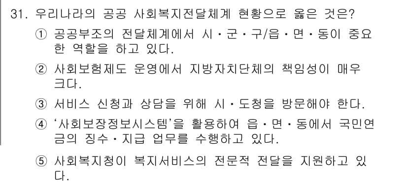 사회복지사_1급(3교시) 2016년 31번 - 정답과 핵심 포인트를 검수 중인 기출문제