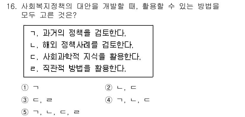 사회복지사_1급(3교시) 2017년 16번 - 정답과 핵심 포인트를 검수 중인 기출문제