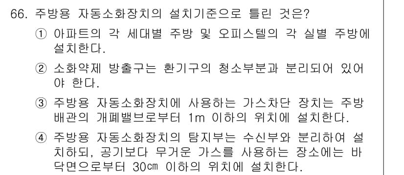 소방설비기사(기계분야) 2016년 66번 - 정답과 핵심 포인트를 검수 중인 기출문제