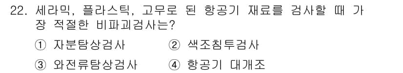 항공기체정비기능사 2015년 22번 - 정답과 핵심 포인트를 검수 중인 기출문제