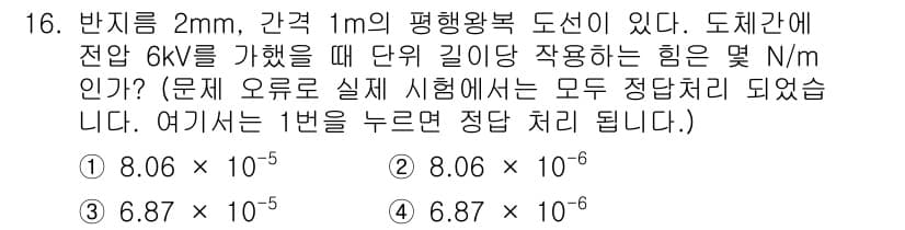 전기기사_필기 2016년 16번 - 정답과 핵심 포인트를 검수 중인 기출문제