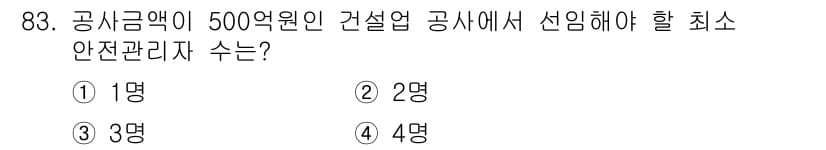 산업안전산업기사 2016년 83번 - 정답과 핵심 포인트를 검수 중인 기출문제