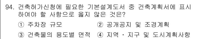건축기사 2016년 94번 - . 지역 및 지구 계획은 건축가의 허가 사항에 포함되지 않으며, 주로 도... 에 관한 핵심 기출문제
