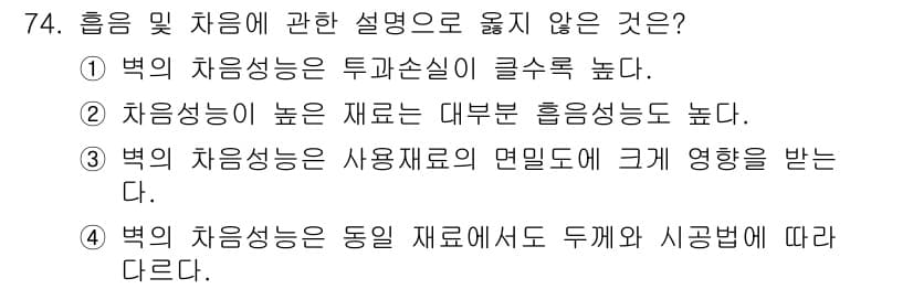 실내건축기사(구) 2016년 74번 - 정답과 핵심 포인트를 검수 중인 기출문제