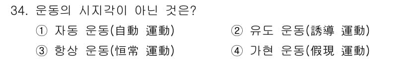 건설안전기사 2016년 35번 - 운동의 시작각이 아닌 것은 가현 운동(제4項)입니다. 가현 운동은 실제로... 에 관한 핵심 기출문제
