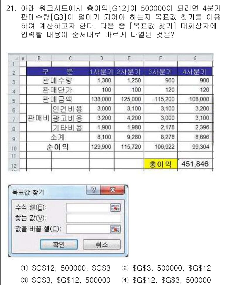 컴퓨터활용능력_2급 2017년 21번 - 정답과 핵심 포인트를 검수 중인 기출문제