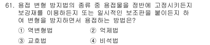 용접기사 2015년 61번 - 정답과 핵심 포인트를 검수 중인 기출문제