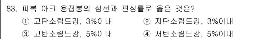 용접기사 2015년 83번 - 정답과 핵심 포인트를 검수 중인 기출문제