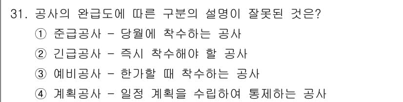 설비보전기능사 2016년 31번 - 정답과 핵심 포인트를 검수 중인 기출문제