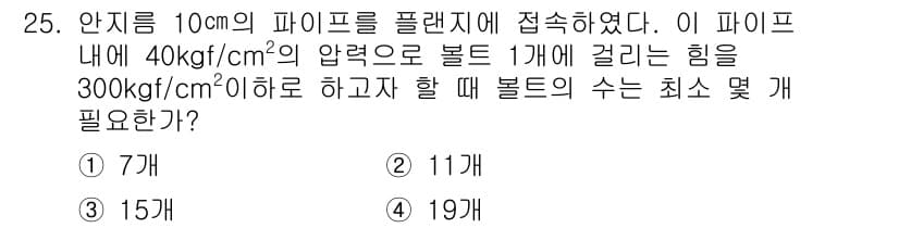 가스산업기사 2015년 25번 - 정답과 핵심 포인트를 검수 중인 기출문제