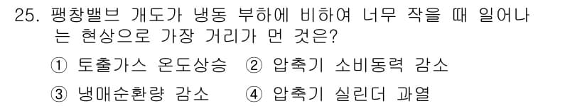 공조냉동기계산업기사 2015년 25번 - 정답과 핵심 포인트를 검수 중인 기출문제