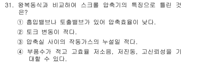 공조냉동기계산업기사 2015년 31번 - 정답과 핵심 포인트를 검수 중인 기출문제