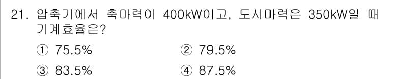 공조냉동기계산업기사 2016년 21번 - 정답과 핵심 포인트를 검수 중인 기출문제