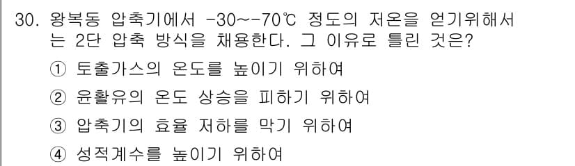 공조냉동기계산업기사 2016년 30번 - 정답과 핵심 포인트를 검수 중인 기출문제