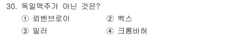 조주기능사 2015년 30번 - 정답과 핵심 포인트를 검수 중인 기출문제