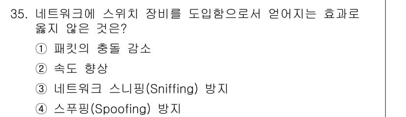 인터넷보안전문가_2급 2016년 35번 - 정답과 핵심 포인트를 검수 중인 기출문제